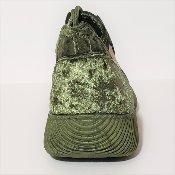Green Velvet Forward Racer Thick Sole Sneaker - Picture 5 of 6